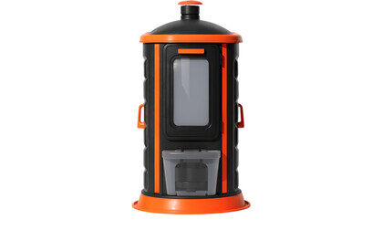 Modern self-contained portable restroom unit suited for off-grid placement