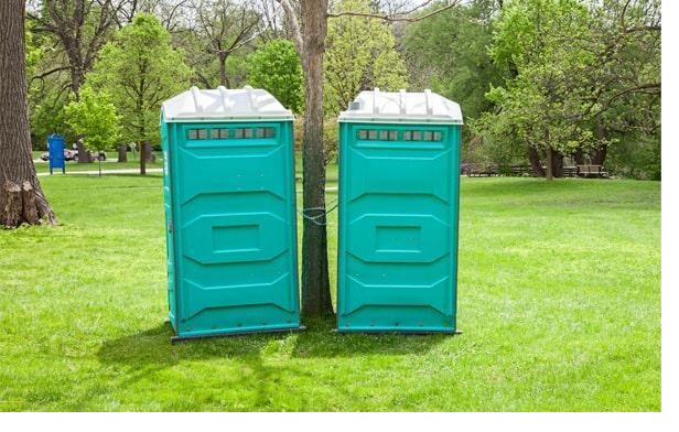 Portable restrooms set up for a corporate outdoor event in Miami Beach